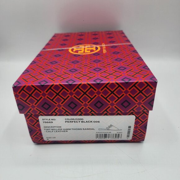 NEW Tory Burch Tiny Miller Leather Thong Sandal Perfect Black Size 8 #79669 - Picture 4 of 9